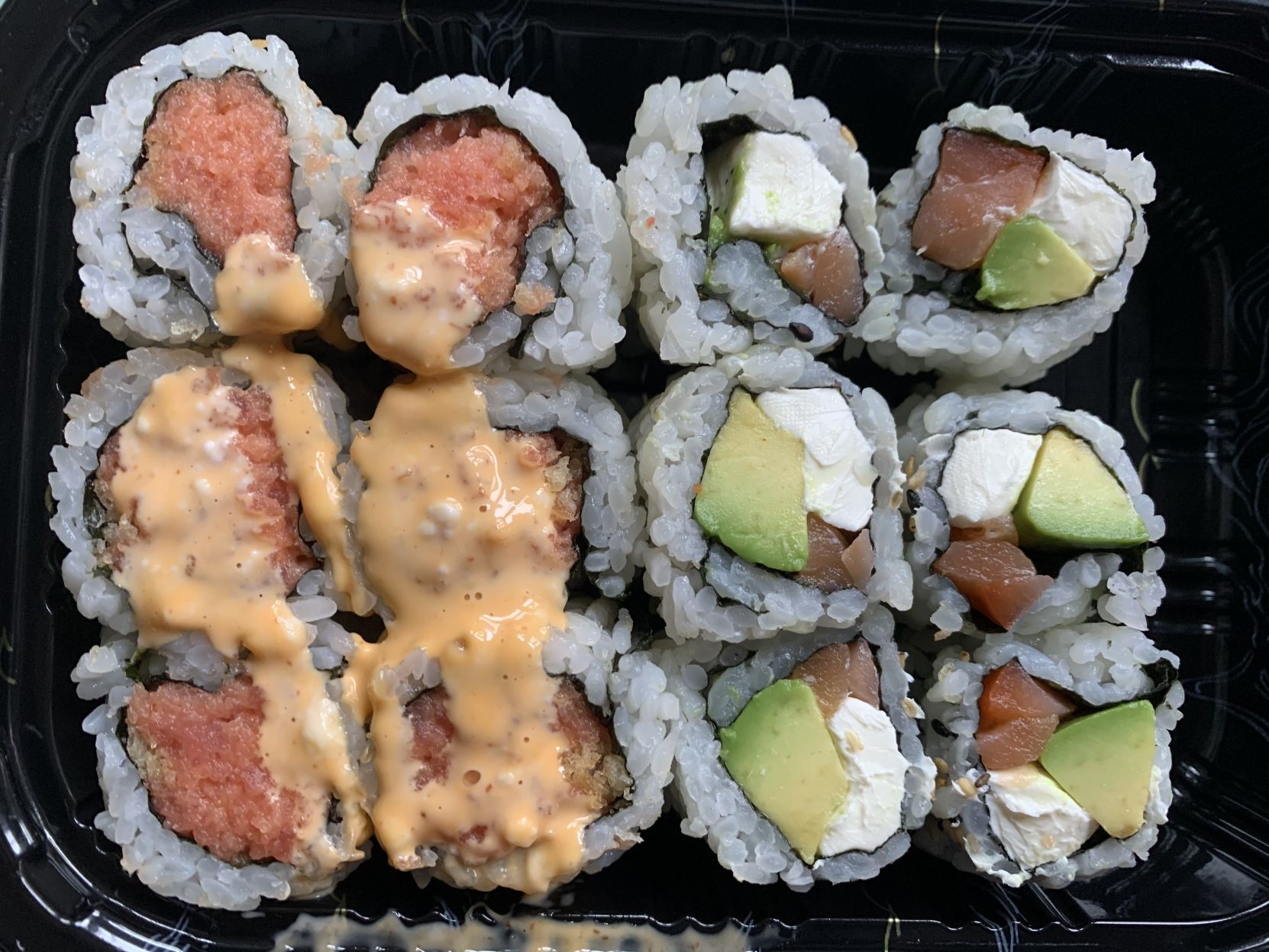 Spicy tuna and Philly roll